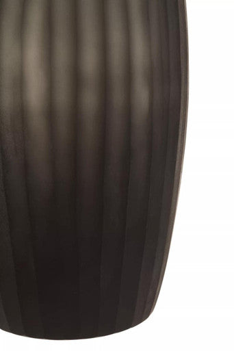 Orsina Hessa Small Dark Grey Glass Vase – Ribbed Minimalist Decor