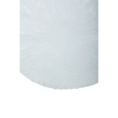 Orsina Hadia Matte White Glass Vase – Modern Sunburst Sculpted Decor