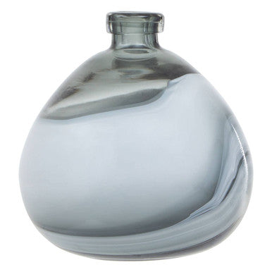 Orsina Halla Small Grey Glass Bottle Vase – Ombre Minimalist Bud Vase
