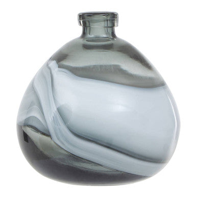 Orsina Halla Small Grey Glass Bottle Vase – Ombre Minimalist Bud Vase