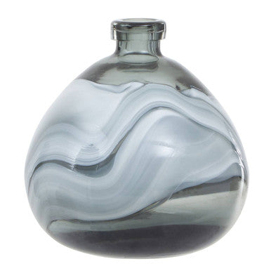 Orsina Halla Small Grey Glass Bottle Vase – Ombre Minimalist Bud Vase