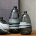 Orsina Halla Medium Grey Glass Bottle Vase – Ombre Minimalist Decor