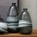Orsina Halla Large Grey Bottle Vase | Ombre Glass Minimalist Decor