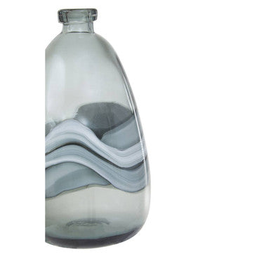 Orsina Halla Medium Grey Glass Bottle Vase – Ombre Minimalist Decor