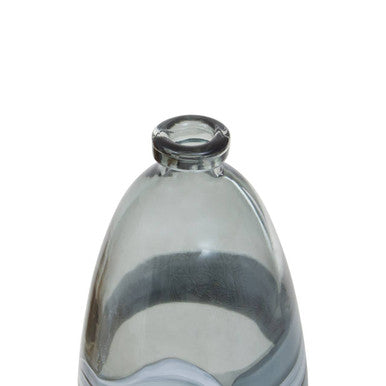 Orsina Halla Medium Grey Glass Bottle Vase – Ombre Minimalist Decor