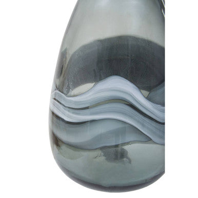 Orsina Halla Medium Grey Glass Bottle Vase – Ombre Minimalist Decor