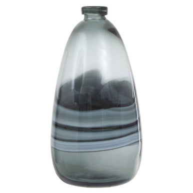 Orsina Halla Large Grey Bottle Vase | Ombre Glass Minimalist Decor