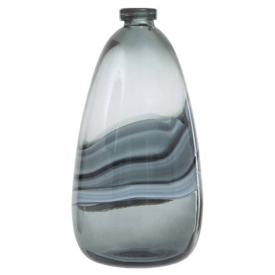 Orsina Halla Large Grey Bottle Vase | Ombre Glass Minimalist Decor