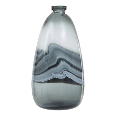 Orsina Halla Large Grey Bottle Vase | Ombre Glass Minimalist Decor