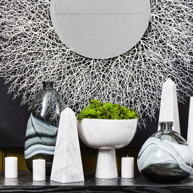 Orsina Halla Large Grey Bottle Vase | Ombre Glass Minimalist Decor