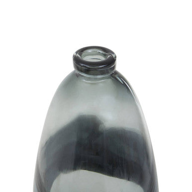 Orsina Halla Large Grey Bottle Vase | Ombre Glass Minimalist Decor