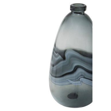 Orsina Halla Large Grey Bottle Vase | Ombre Glass Minimalist Decor