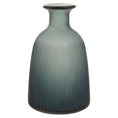 Orsina Hira Medium Blue Glass Bottle Vase – Cobalt Linear Accents
