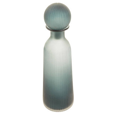 Orsina Hira Large Blue Bottle Vase | Cobalt Glass Textured Decor