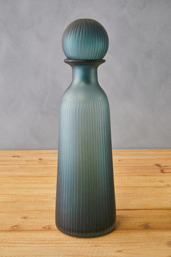 Orsina Hira Large Blue Bottle Vase | Cobalt Glass Textured Decor