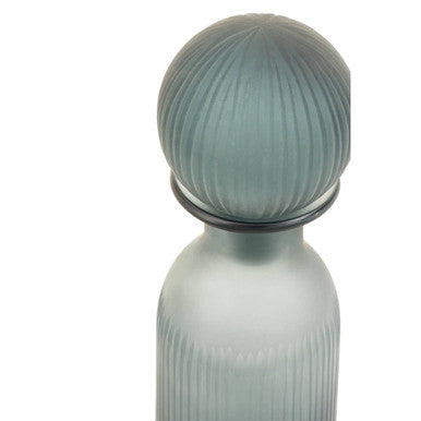 Orsina Hira Large Blue Bottle Vase | Cobalt Glass Textured Decor