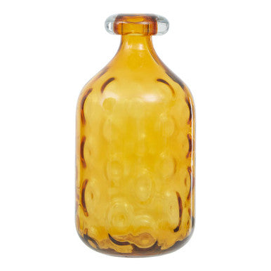 Orsina Huda Tall Bottle Vase – Amber Orange Glass Floral Decor