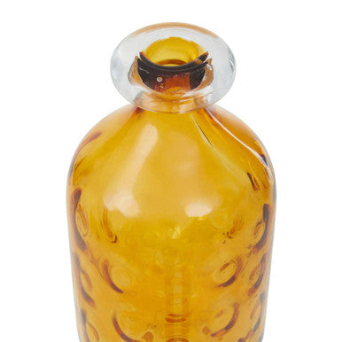 Orsina Huda Tall Bottle Vase – Amber Orange Glass Floral Decor