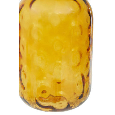 Orsina Huda Tall Bottle Vase – Amber Orange Glass Floral Decor