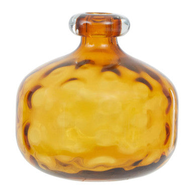 Orsina Huda Amber Orange Glass Bottle Vase – Artisan Floral Decor