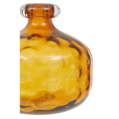 Orsina Huda Amber Orange Glass Bottle Vase – Artisan Floral Decor