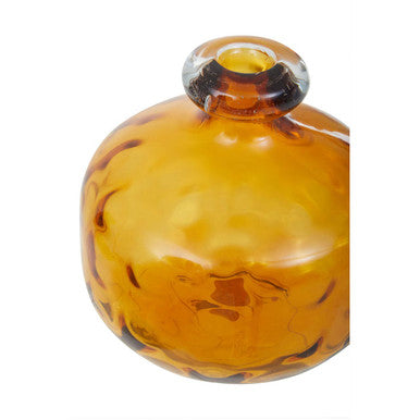 Orsina Huda Amber Orange Glass Bottle Vase – Artisan Floral Decor