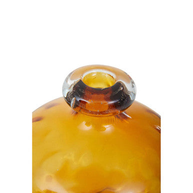 Orsina Huda Amber Orange Glass Bottle Vase – Artisan Floral Decor