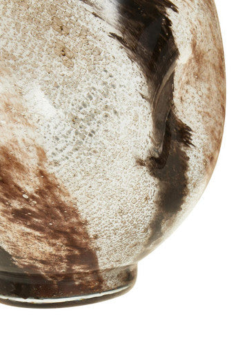 Orsina Heba Small Glass Vase – Black Brushstroke Design with Plinth