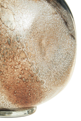 Orsina Heba Large Glass Vase – Black Brushstroke Design with Plinth