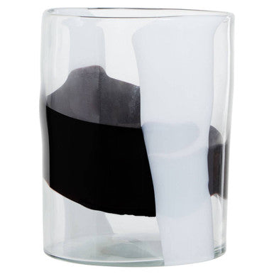 Orsina Hania Small Glass Vase – Clear Abstract Pattern Cylinder