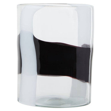 Orsina Hania Small Glass Vase – Clear Abstract Pattern Cylinder