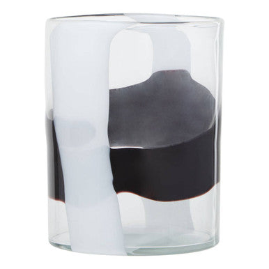 Orsina Hania Small Glass Vase – Clear Abstract Pattern Cylinder