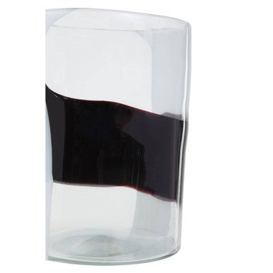 Orsina Hania Small Glass Vase – Clear Abstract Pattern Cylinder