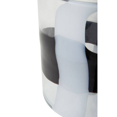 Orsina Hania Small Glass Vase – Clear Abstract Pattern Cylinder