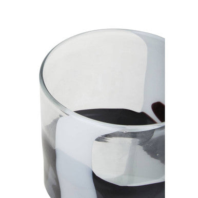 Orsina Hania Small Glass Vase – Clear Abstract Pattern Cylinder