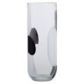 Orsina Hania Large Glass Vase – Abstract Pattern Cylindrical Centerpiece
