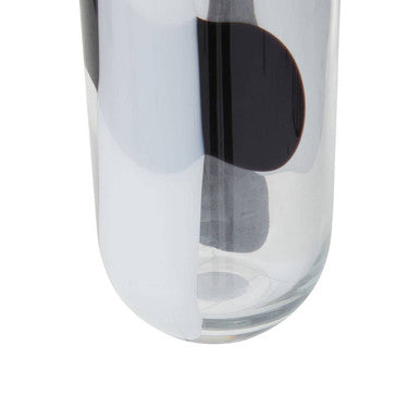 Orsina Hania Large Glass Vase – Abstract Pattern Cylindrical Centerpiece