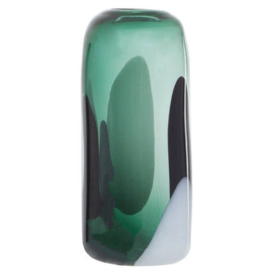 Orsina Hania Green Glass Vase – Small Abstract Patterned Decor
