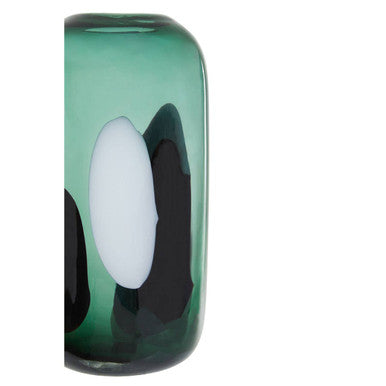 Orsina Hania Green Glass Vase – Small Abstract Patterned Decor
