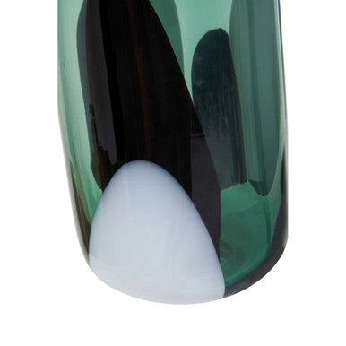 Orsina Hania Green Glass Vase – Small Abstract Patterned Decor