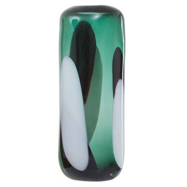 Orsina Large Green Glass Vase – Abstract Pattern Modern Floral Vessel
