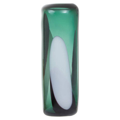 Orsina Large Green Glass Vase – Abstract Pattern Modern Floral Vessel