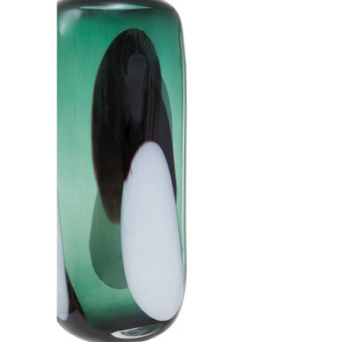 Orsina Large Green Glass Vase – Abstract Pattern Modern Floral Vessel