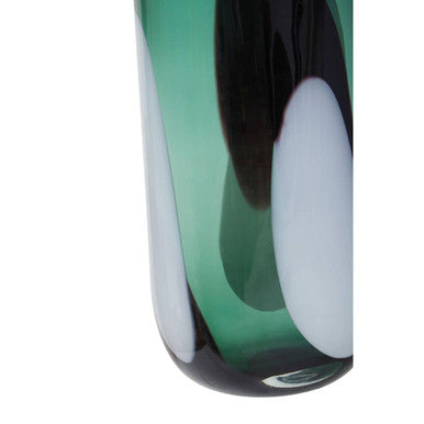 Orsina Large Green Glass Vase – Abstract Pattern Modern Floral Vessel
