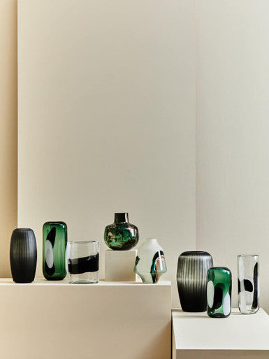 Orsina Herbie Small Glass Vase – Green and Gold Decorative Bottle