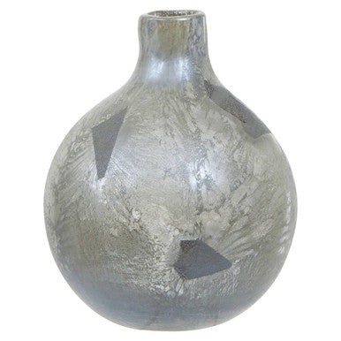 Orsina Herbie Small Glass Bottle Vase – Metallic Multicolour Finish