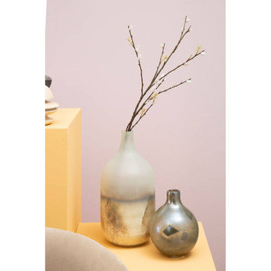 Orsina Herbie Small Glass Bottle Vase – Metallic Multicolour Finish