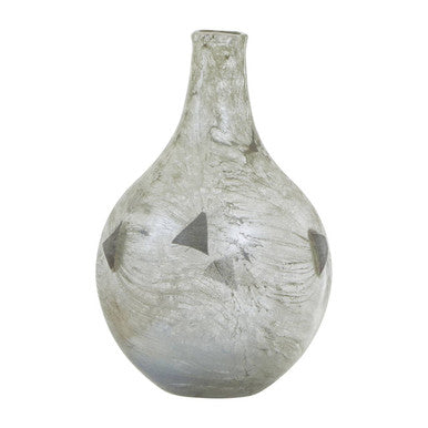 Orsina Herbie Medium Glass Bottle Vase – Multicolour Metallic Effect