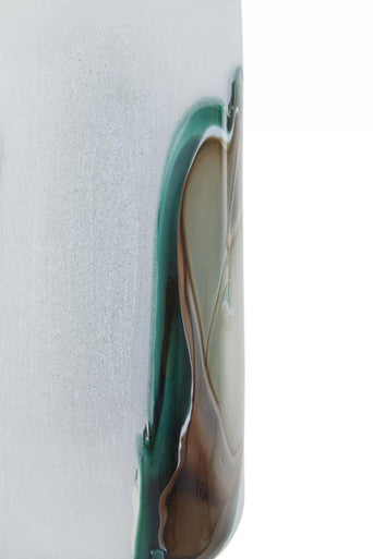 Orsina Hakan Tall Glass Vase – Marbled Design Decorative Floor Vase