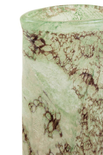 Orsina Harri Large Glass Marble Effect Vase – Crackle Finish Decor